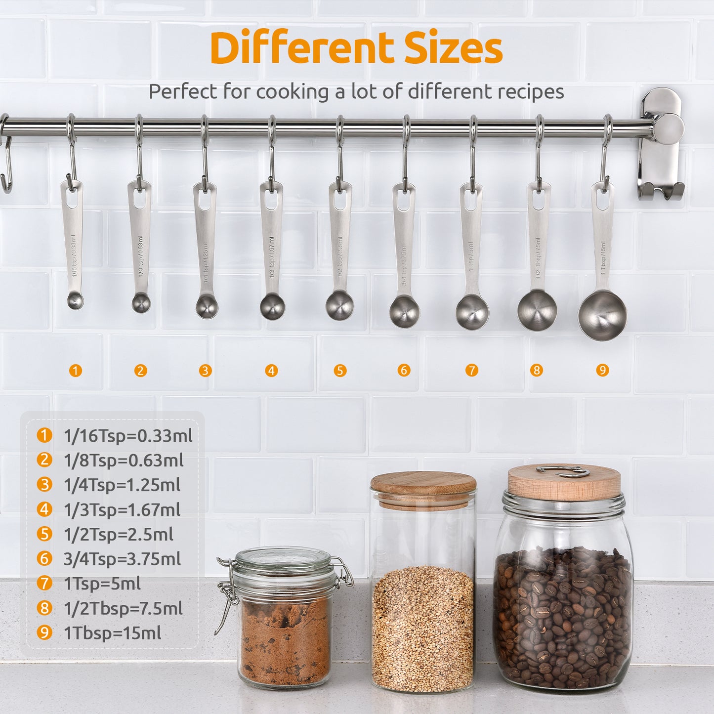 U-Taste 18/8 Stainless Steel Measuring Spoon Set