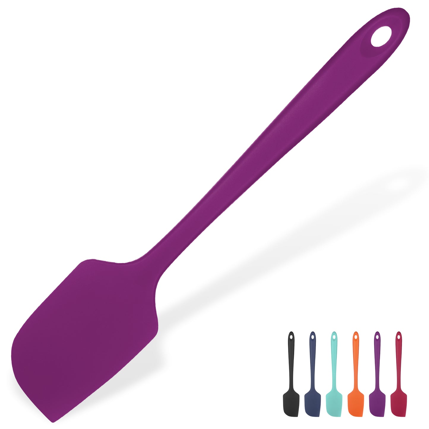 Heat Resistant Silicone Large Spatula: U-Taste 600ºF High Heat Flexible 11.38in Silicon Mixing Stirring Cooking Scraping Baking Bowl Scraper Seamless Spreader for Kitchen Nonstick Cookware