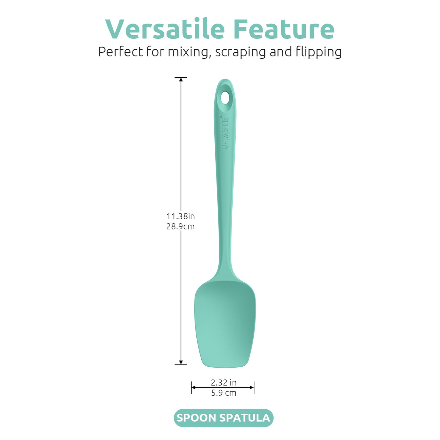 Silicone Spoon Spatula Set: 480ºF Heat Resistant Food Grade Flexible Rubber Spoonula, Nonstick Cooking Mixing Scooping Kitchen Baking Scraper Utensils Set of 3 for Pan, Pot, Bowl