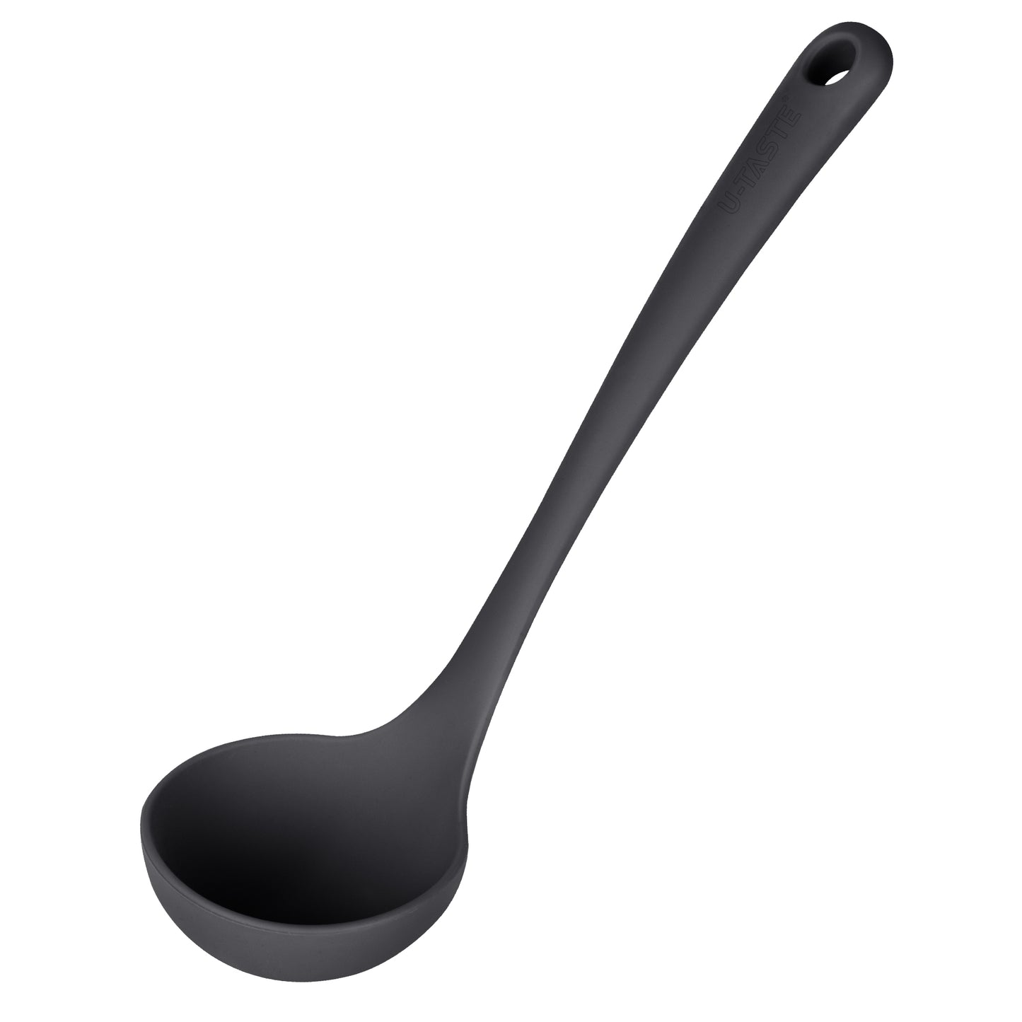 2.6oz Small Silicone Soup Ladle: U-Taste 600ºF Heat Resistant Non-Stick Kitchen Deep Serving Spoon, Soft Cooking Utensil with Non-Slip Solid Handle for Mixing Sauce Stew Gravy