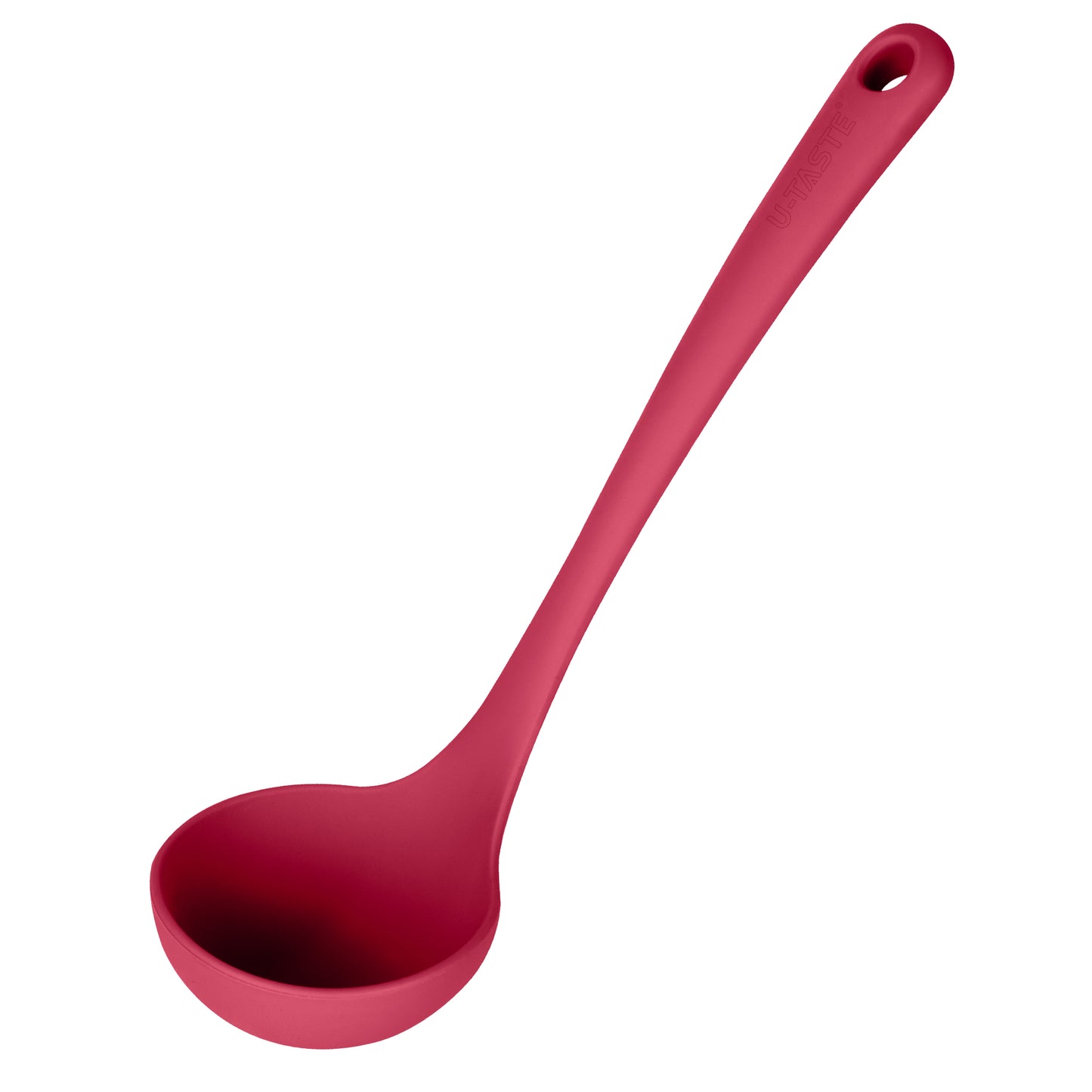 2.6oz Small Silicone Soup Ladle: U-Taste 600ºF Heat Resistant Non-Stick Kitchen Deep Serving Spoon, Soft Cooking Utensil with Non-Slip Solid Handle for Mixing Sauce Stew Gravy