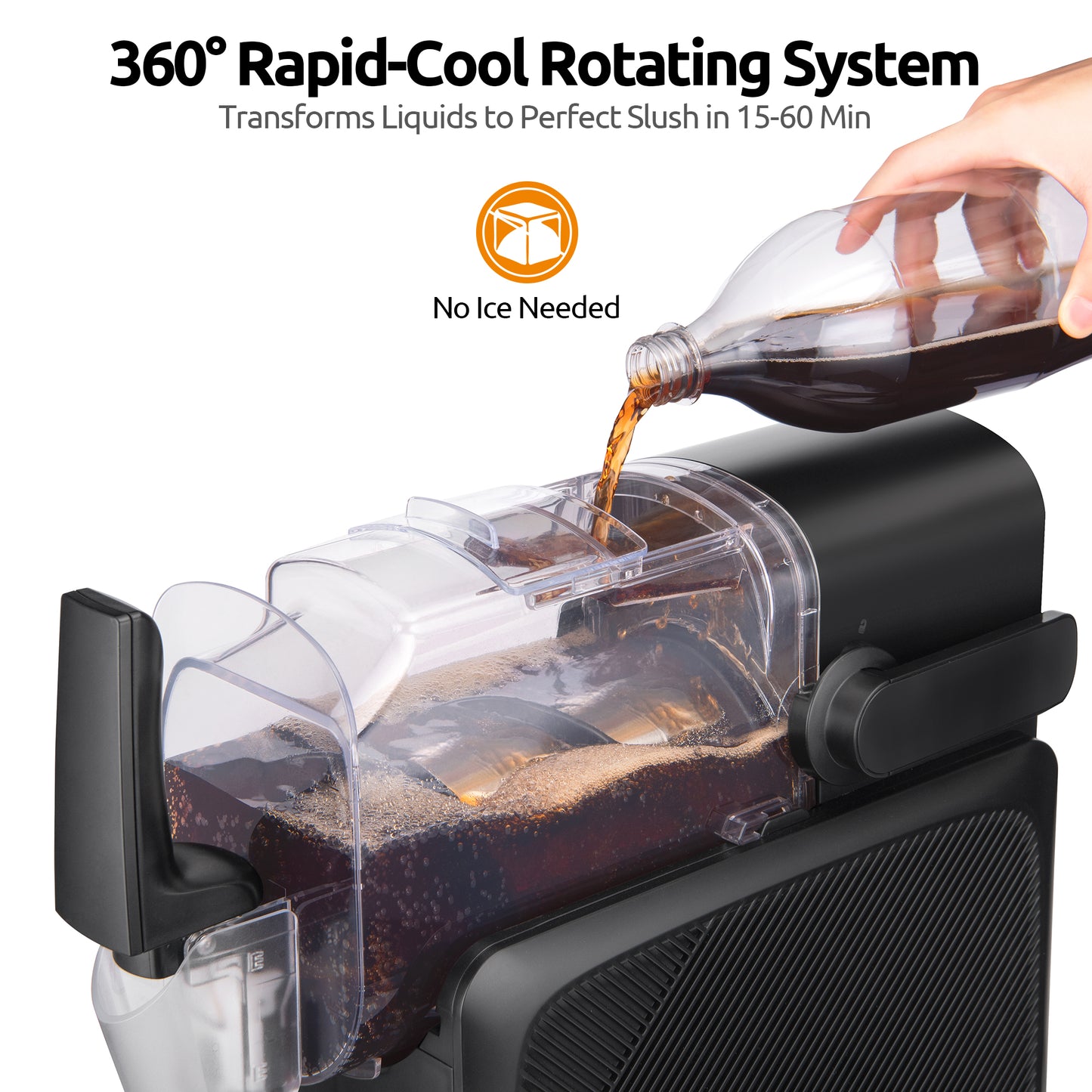 U-Taste Frozen Drink Slushie Machine: 88 oz Rapid-Cool Margarita Slushy Maker, 12-Hours Runnig, Self-Cleaning, 5 Preset Programs: Slushie, Frappe, Milk Shake, Cocktail, Wine-Mold for Home Party -Black (Available in the United States only)