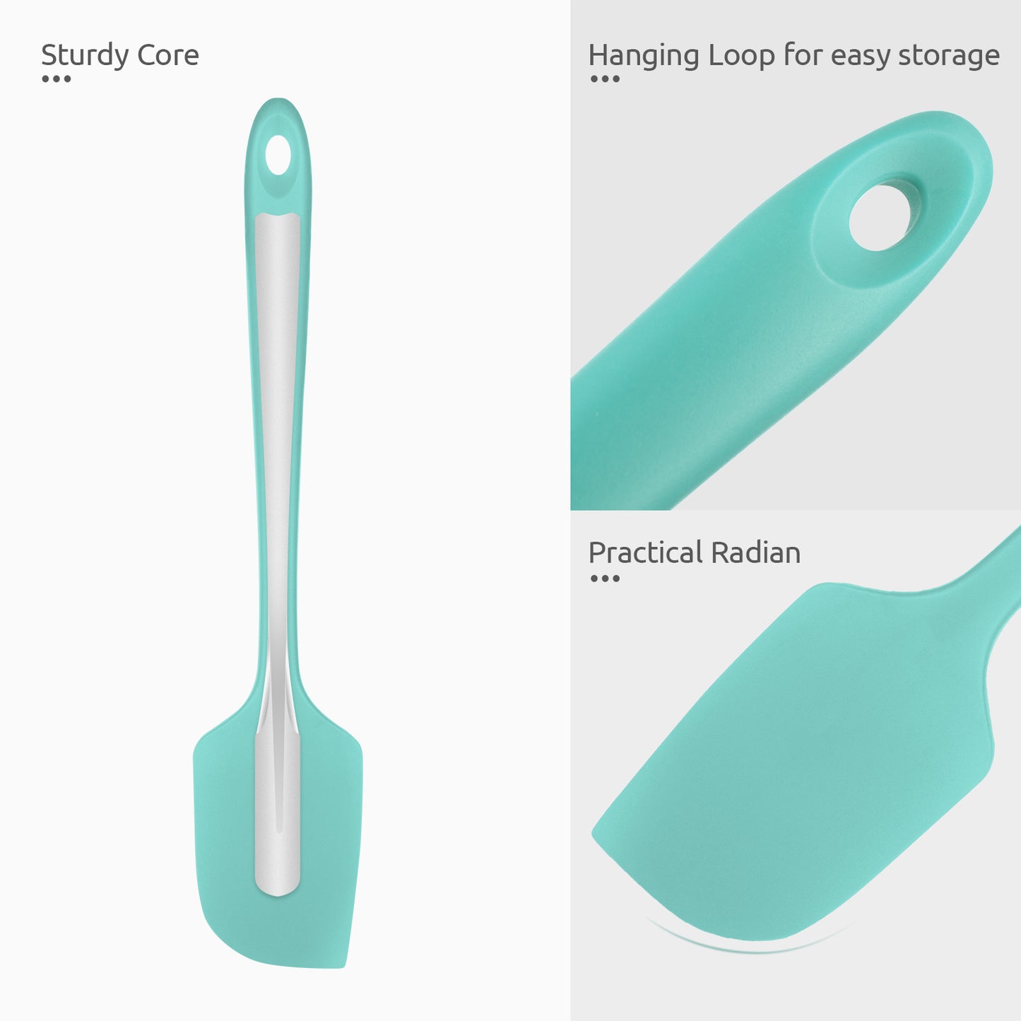 11.38" Silicone Baking Spatula: 480ºF Heat Resistant Food Grade Flexible Rubber Kitchen Bowl Scraper, Seamless Pastry Spreader for Mixing Stirring Scraping in Nonstick Cookware