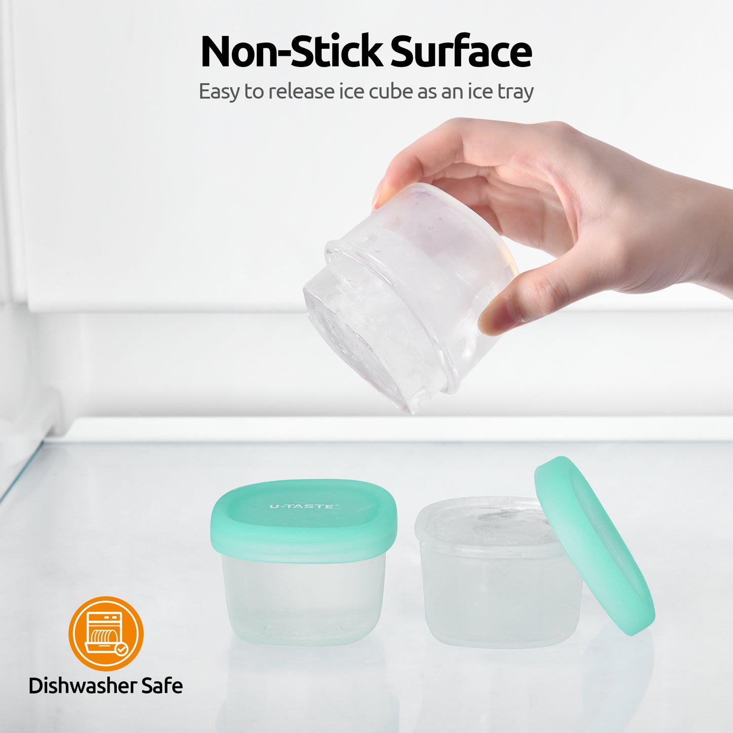 U-Taste 3oz Mini Sauce Containers: Food Grade Liquid Silicone Condiment Storage with Airtight Lid, Freezer Safe with Clear 100ml Measurements, Reusable for Dipping Ketchup, Salad Dressing
