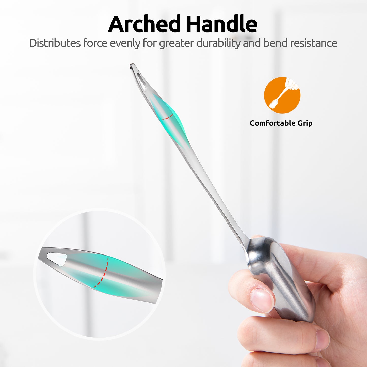Narrow Square Measuring Spoons: 18/8 Stainless Steel Kitchen Measure Teaspoon Tablespoon with Leveler, Polygon Rectangular Metal Jar Scoop for Baking Cooking, Coffee, Spice, Powder