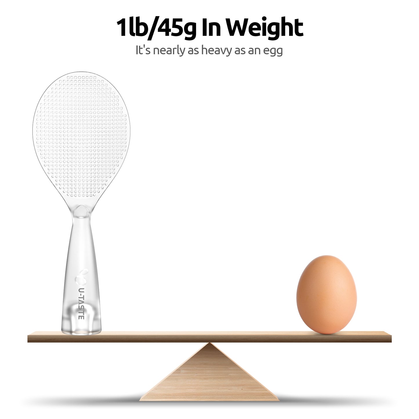 U-Taste Rice Spoon Paddle Scooper: 329°F Heat Resistant Food-Grade TPX Rice Spatula, Safe for Non-Stick Cookware, with Built-In Stand, Lightweight for Sushi, Pasta, Cooking & Serving