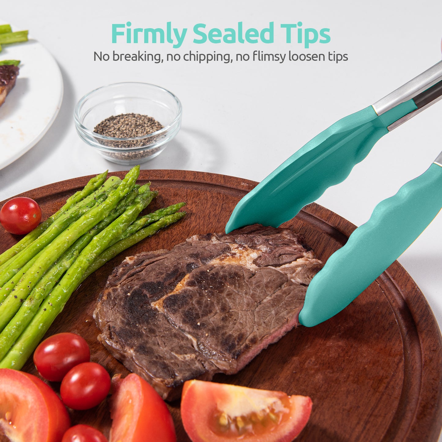 Heat Resistant Silicone Kitchen Tong: U-Taste 12 inch Large 480ºF Hot Proof Cooking Tong with Sturdy Non Stick Rubber Tips & Silicon Coated Steel Handle & Smooth Locking for Serving Grill Salad