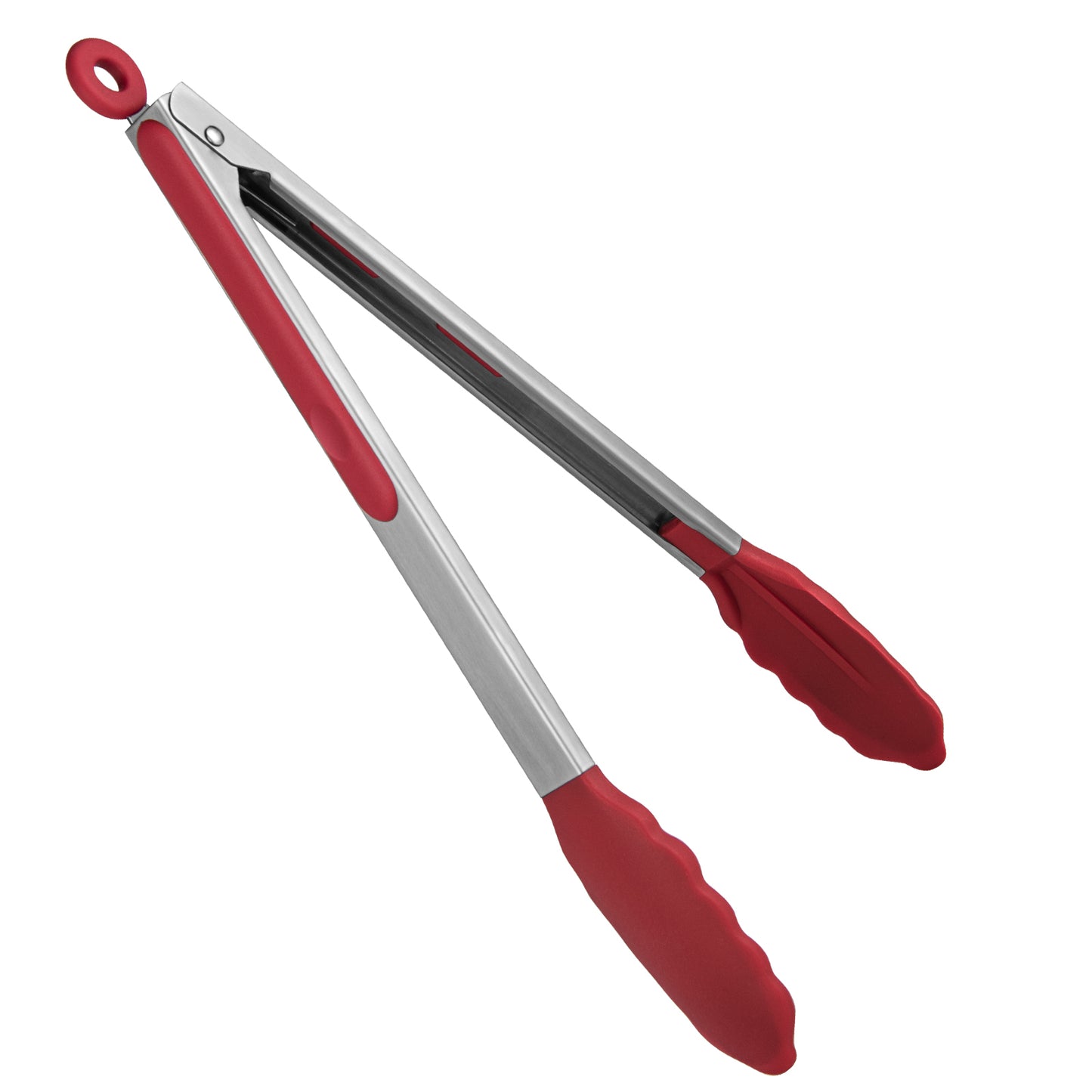 Heat Resistant Silicone Kitchen Tong: U-Taste 12 inch Large 480ºF Hot Proof Cooking Tong with Sturdy Non Stick Rubber Tips & Silicon Coated Steel Handle & Smooth Locking for Serving Grill Salad