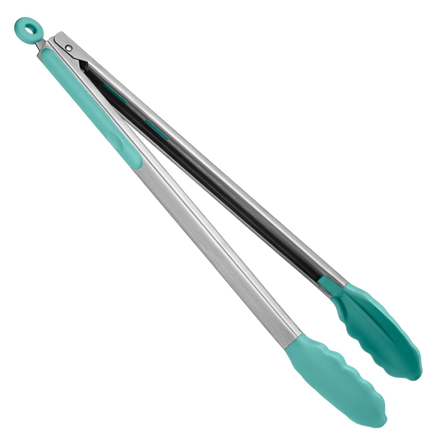 Heat Resistant Silicone Kitchen Tong: U-Taste 12 inch Large 480ºF Hot Proof Cooking Tong with Sturdy Non Stick Rubber Tips & Silicon Coated Steel Handle & Smooth Locking for Serving Grill Salad