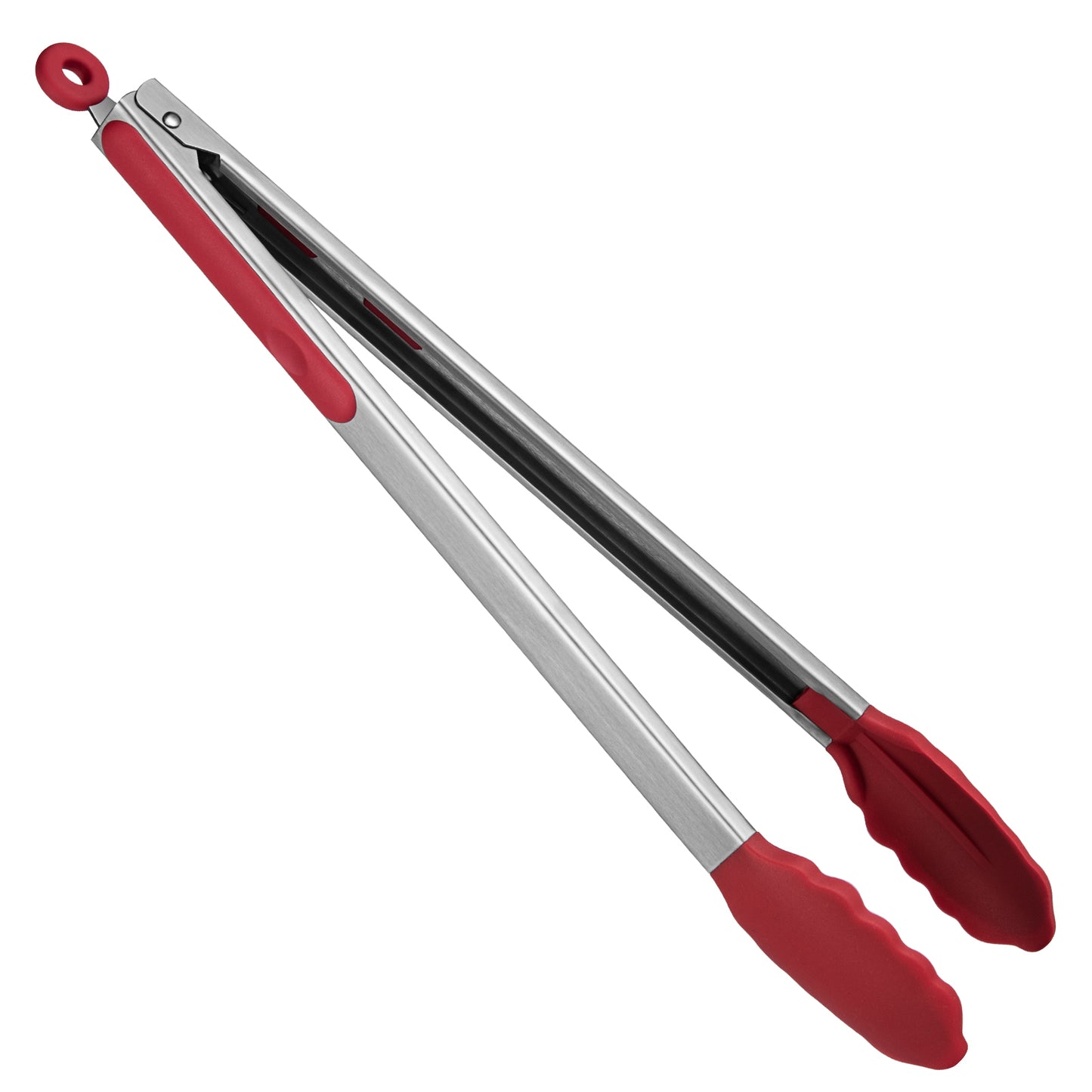 Heat Resistant Silicone Kitchen Tong: U-Taste 12 inch Large 480ºF Hot Proof Cooking Tong with Sturdy Non Stick Rubber Tips & Silicon Coated Steel Handle & Smooth Locking for Serving Grill Salad