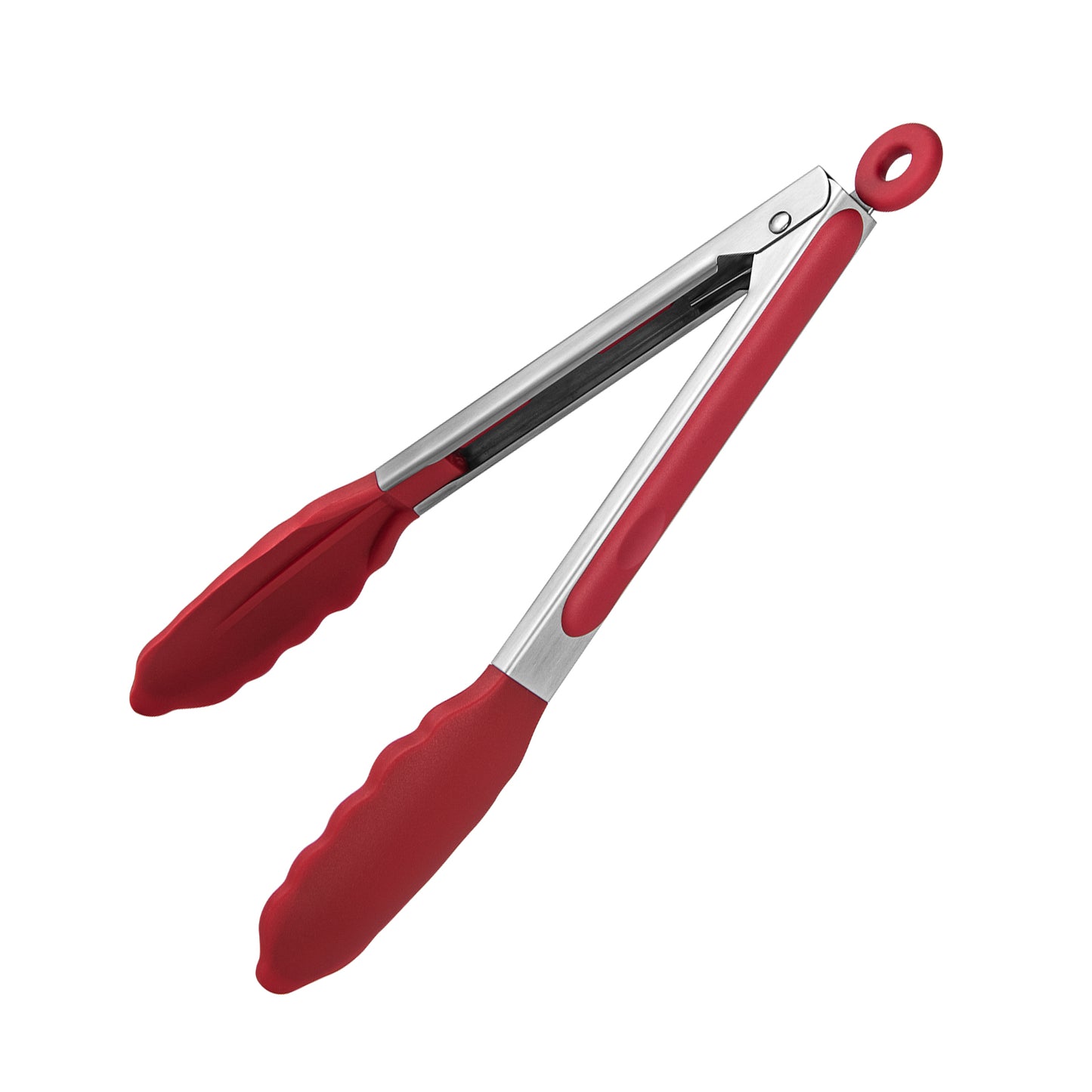 Heat Resistant Silicone Kitchen Tong: U-Taste 12 inch Large 480ºF Hot Proof Cooking Tong with Sturdy Non Stick Rubber Tips & Silicon Coated Steel Handle & Smooth Locking for Serving Grill Salad