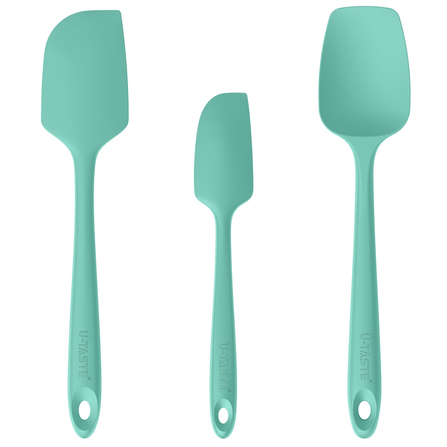 Silicone Baking Spatula Set: 480ºF High Heat Resistant, Food Grade Flexible Rubber Kitchen Cooking Mixing Scraper, Food Grade Seamless Utensil for Nonstick Cookware Set of 3