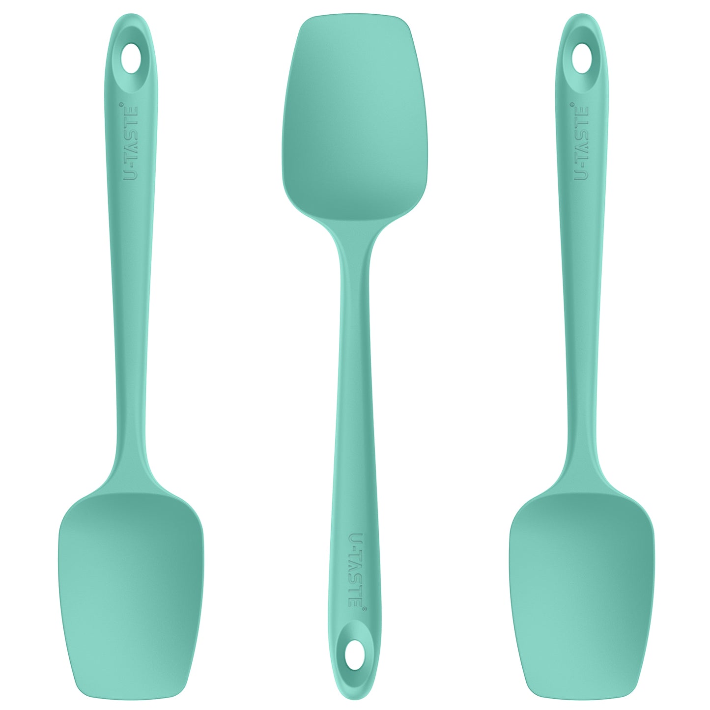 Silicone Spoon Spatula Set: 480ºF Heat Resistant Food Grade Flexible Rubber Spoonula, Nonstick Cooking Mixing Scooping Kitchen Baking Scraper Utensils Set of 3 for Pan, Pot, Bowl