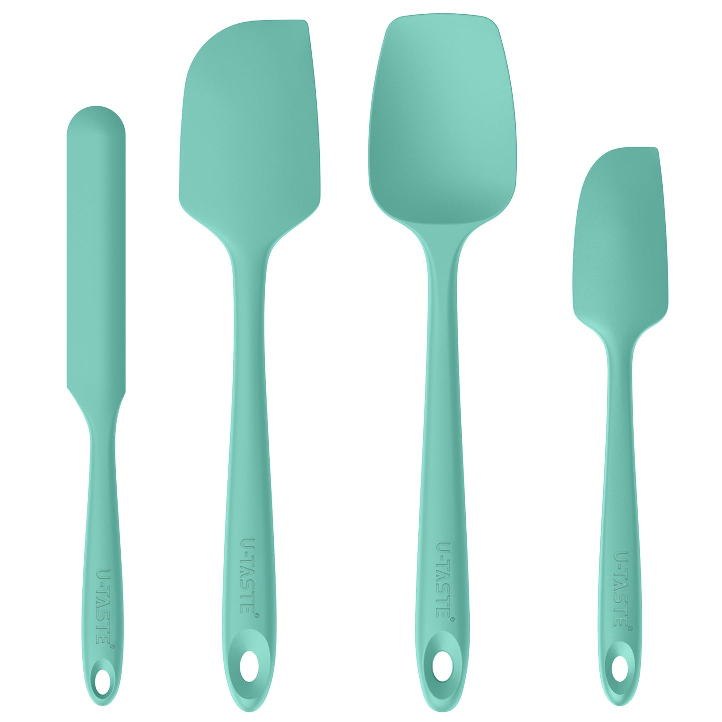 High Heat Resistant Silicone Spatulas: U-Taste 480ºF Hot Proof Food Grade Flexible Silicon Baking Scraper, Food Grade Rubber Kitchen Cooking Mixing Utensils for Nonstick Cookware Set of 4