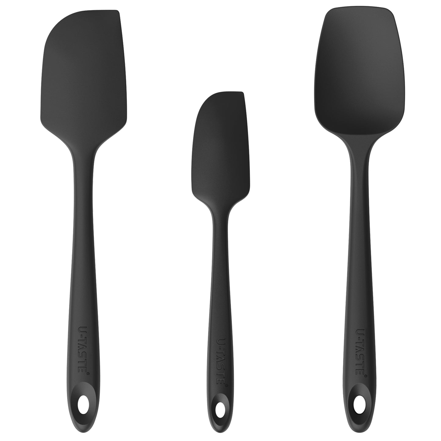 Silicone Baking Spatula Set: 480ºF High Heat Resistant, Food Grade Flexible Rubber Kitchen Cooking Mixing Scraper, Food Grade Seamless Utensil for Nonstick Cookware Set of 3