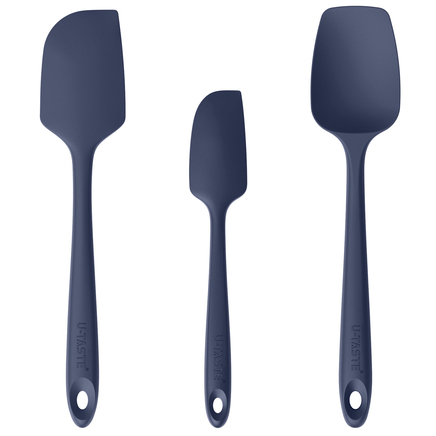 Silicone Baking Spatula Set: 480ºF High Heat Resistant, Food Grade Flexible Rubber Kitchen Cooking Mixing Scraper, Food Grade Seamless Utensil for Nonstick Cookware Set of 3