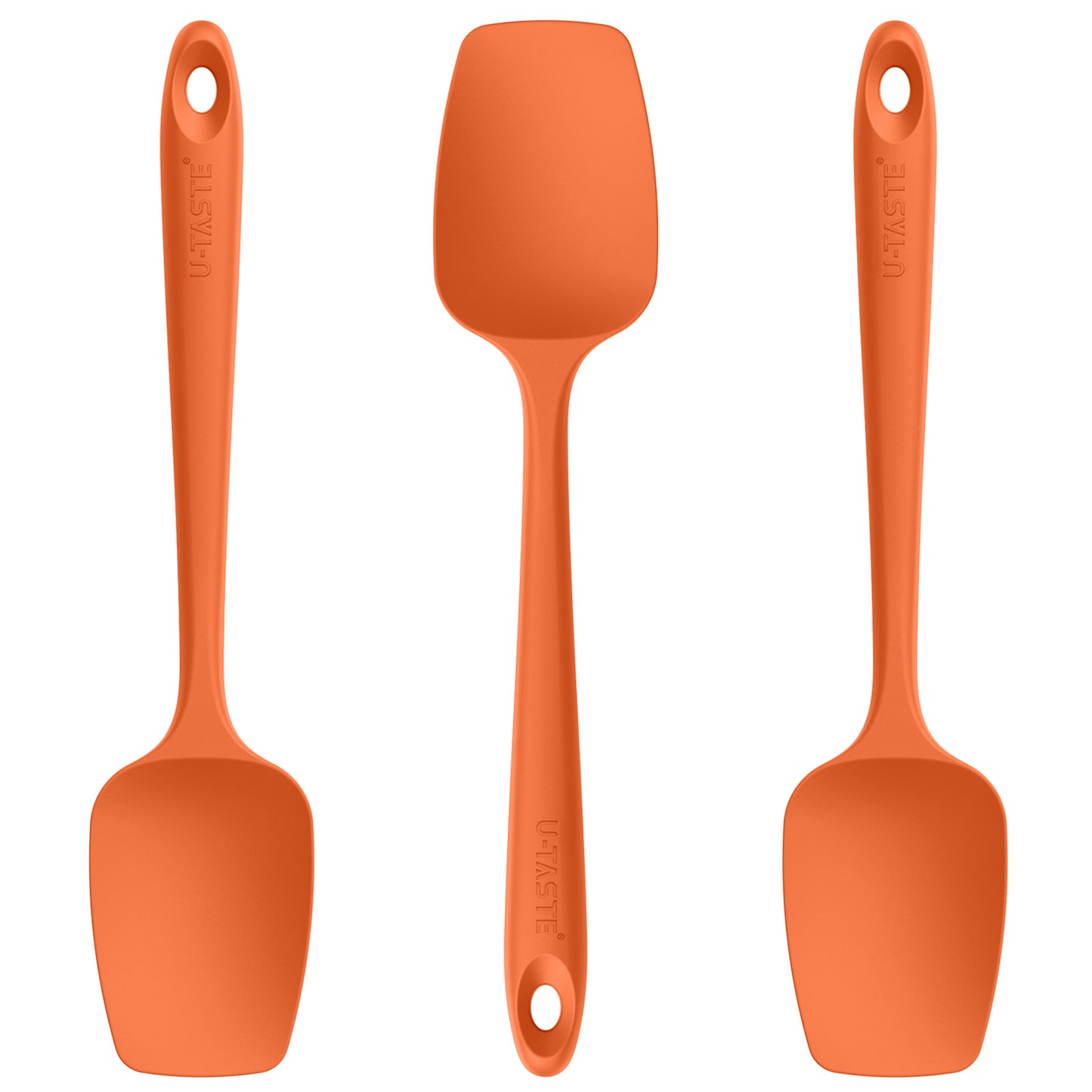 Silicone Spoon Spatula Set: 480ºF Heat Resistant Food Grade Flexible Rubber Spoonula, Nonstick Cooking Mixing Scooping Kitchen Baking Scraper Utensils Set of 3 for Pan, Pot, Bowl