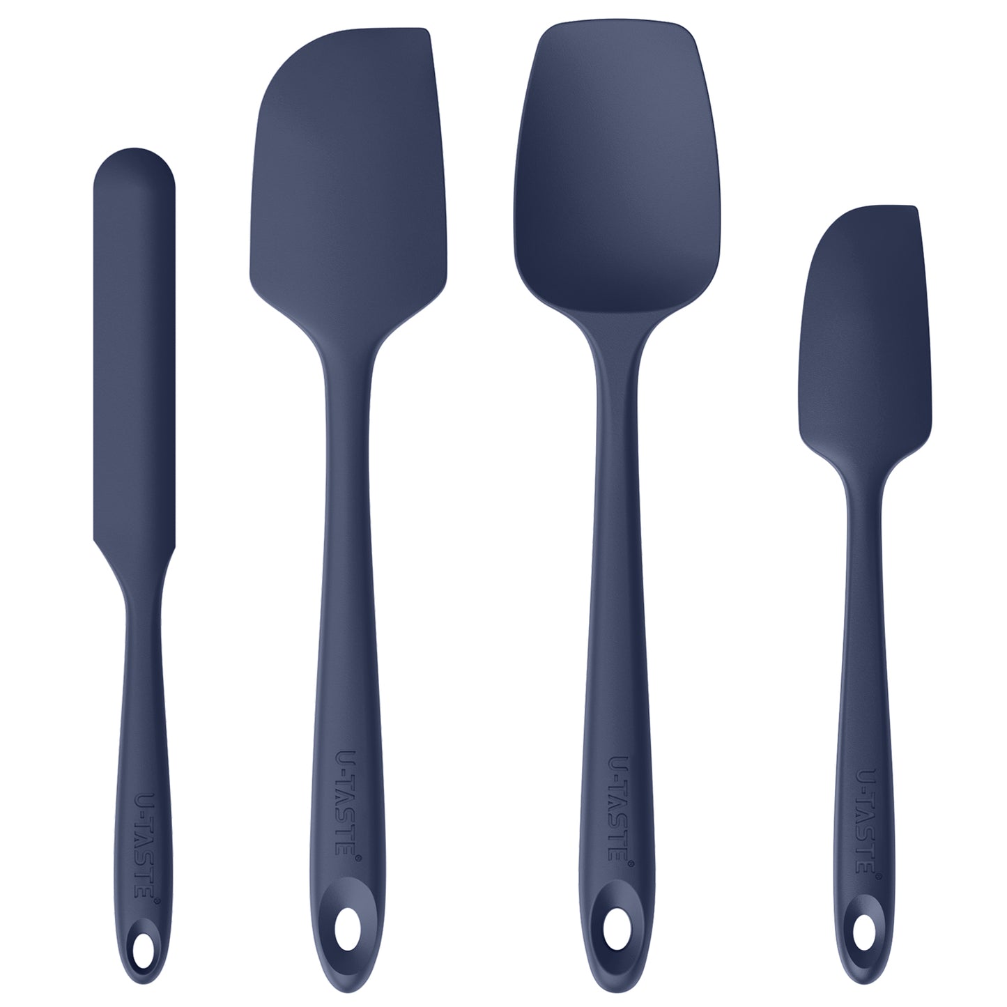 High Heat Resistant Silicone Spatulas: U-Taste 480ºF Hot Proof Food Grade Flexible Silicon Baking Scraper, Food Grade Rubber Kitchen Cooking Mixing Utensils for Nonstick Cookware Set of 4