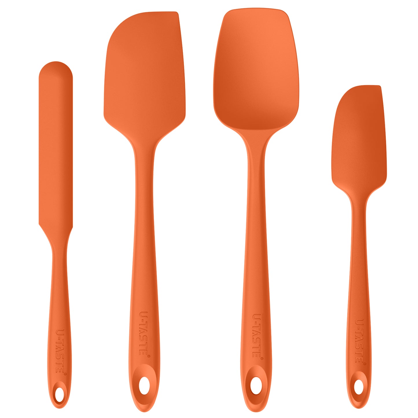 High Heat Resistant Silicone Spatulas: U-Taste 480ºF Hot Proof Food Grade Flexible Silicon Baking Scraper, Food Grade Rubber Kitchen Cooking Mixing Utensils for Nonstick Cookware Set of 4