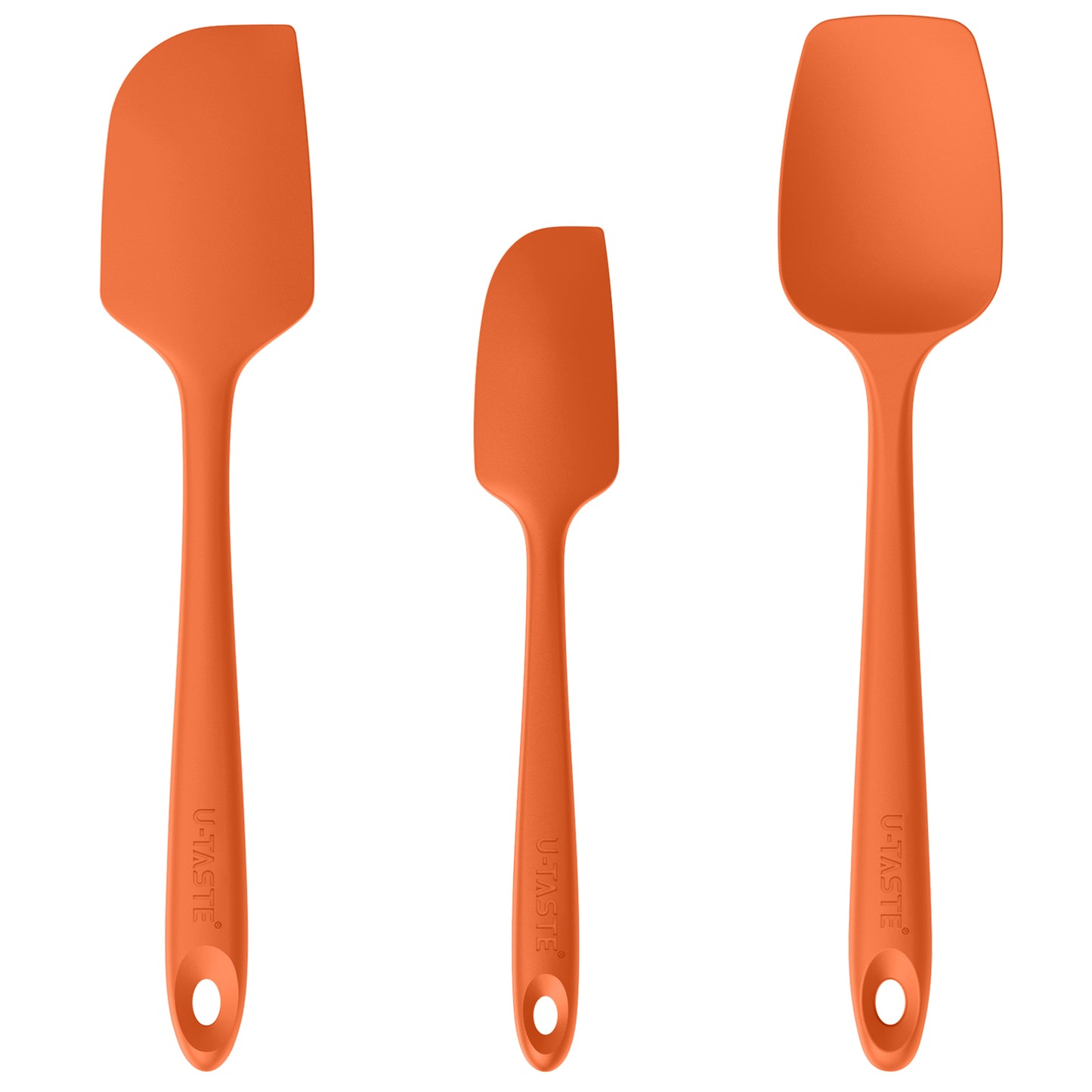 Silicone Baking Spatula Set: 480ºF High Heat Resistant, Food Grade Flexible Rubber Kitchen Cooking Mixing Scraper, Food Grade Seamless Utensil for Nonstick Cookware Set of 3