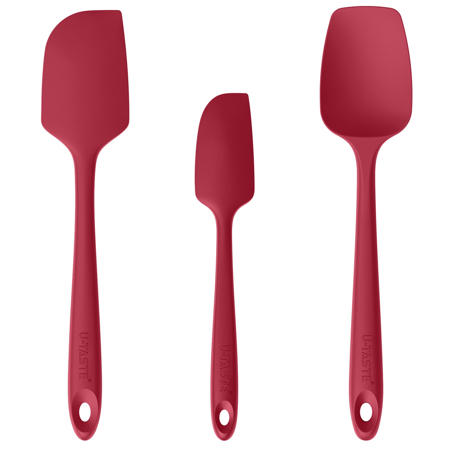 Silicone Baking Spatula Set: 480ºF High Heat Resistant, Food Grade Flexible Rubber Kitchen Cooking Mixing Scraper, Food Grade Seamless Utensil for Nonstick Cookware Set of 3