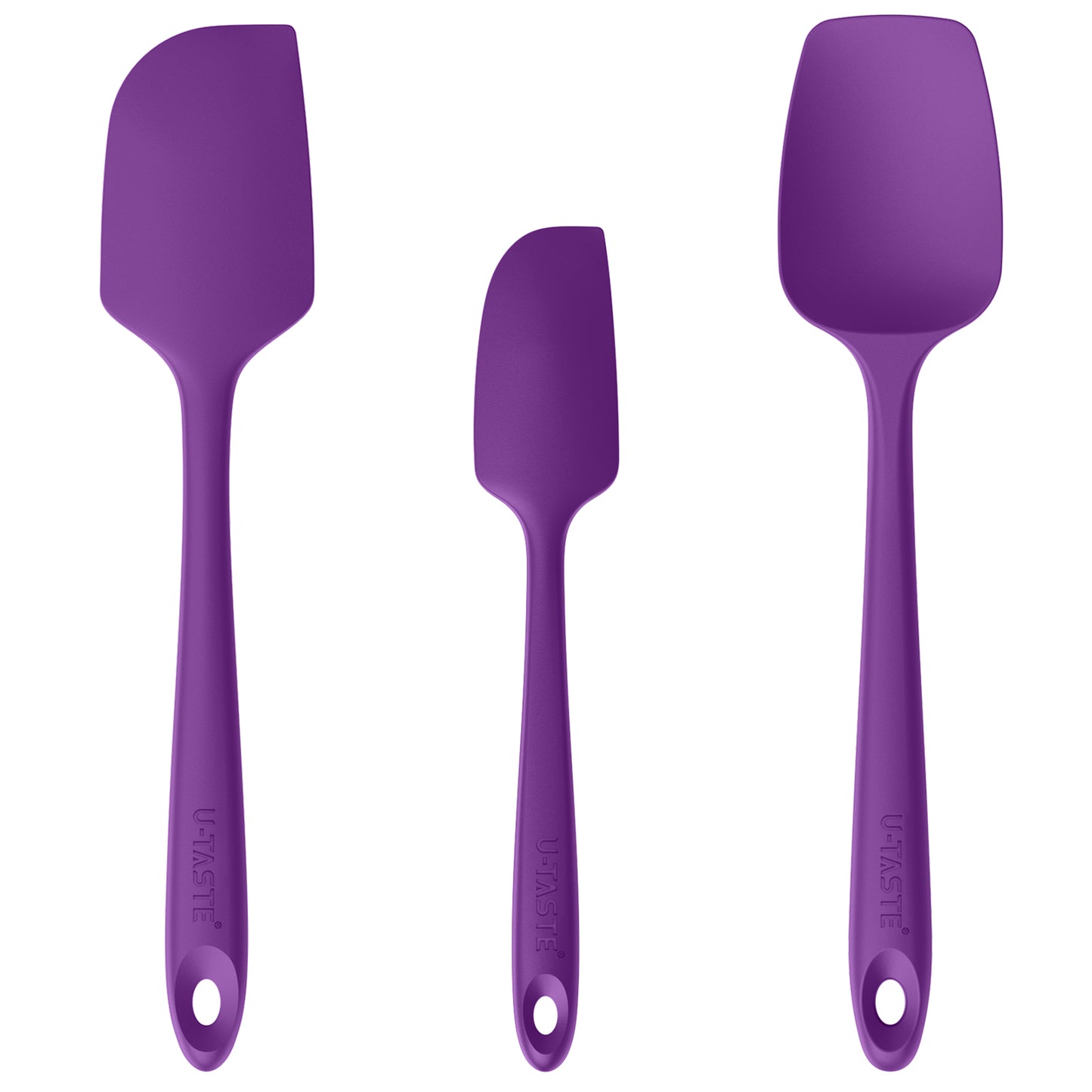Silicone Baking Spatula Set: 480ºF High Heat Resistant, Food Grade Flexible Rubber Kitchen Cooking Mixing Scraper, Food Grade Seamless Utensil for Nonstick Cookware Set of 3