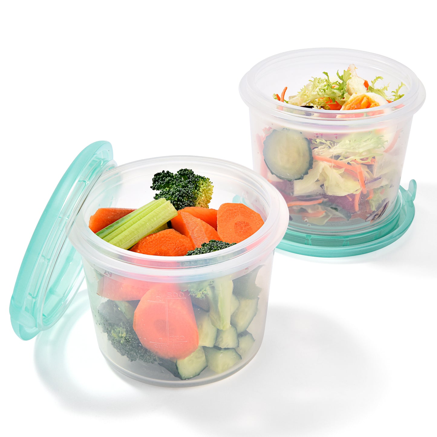 U-Taste 2oz Silicone Food Container: Mini Kitchen Storage with Airtight Lid, Freezer & Microwave Safe, Dip Box with Date Marking Circle, Clear Round Stackable for Sauce, Dressing, Condiment