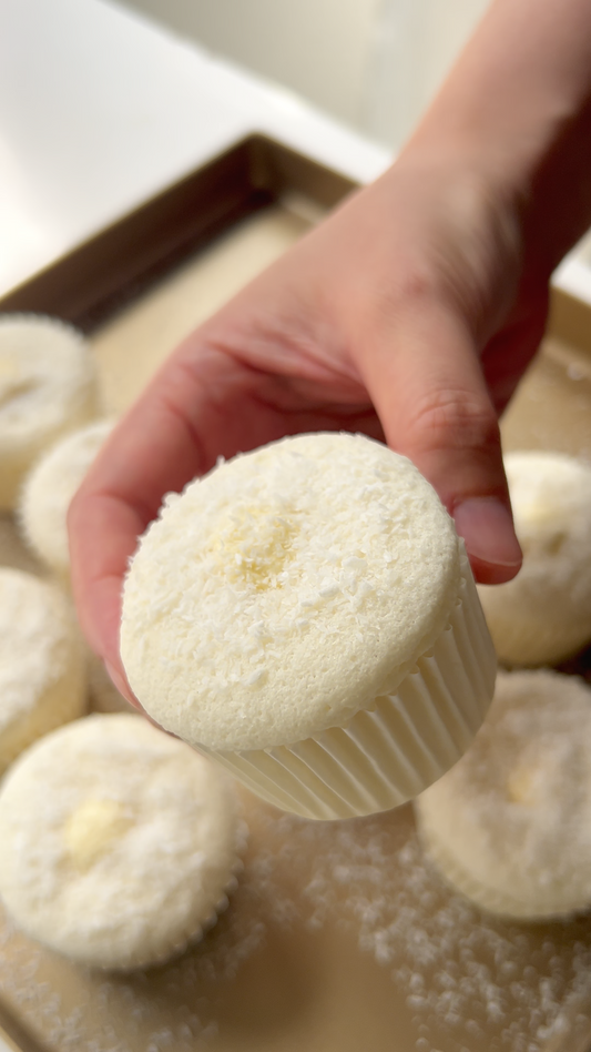 Coconut Cupcakes with Custard Filling