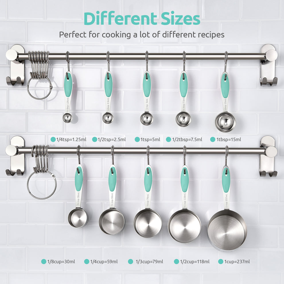 U-Taste 18/8 Stainless Steel Measuring Cups and Spoons Set 10 Pieces