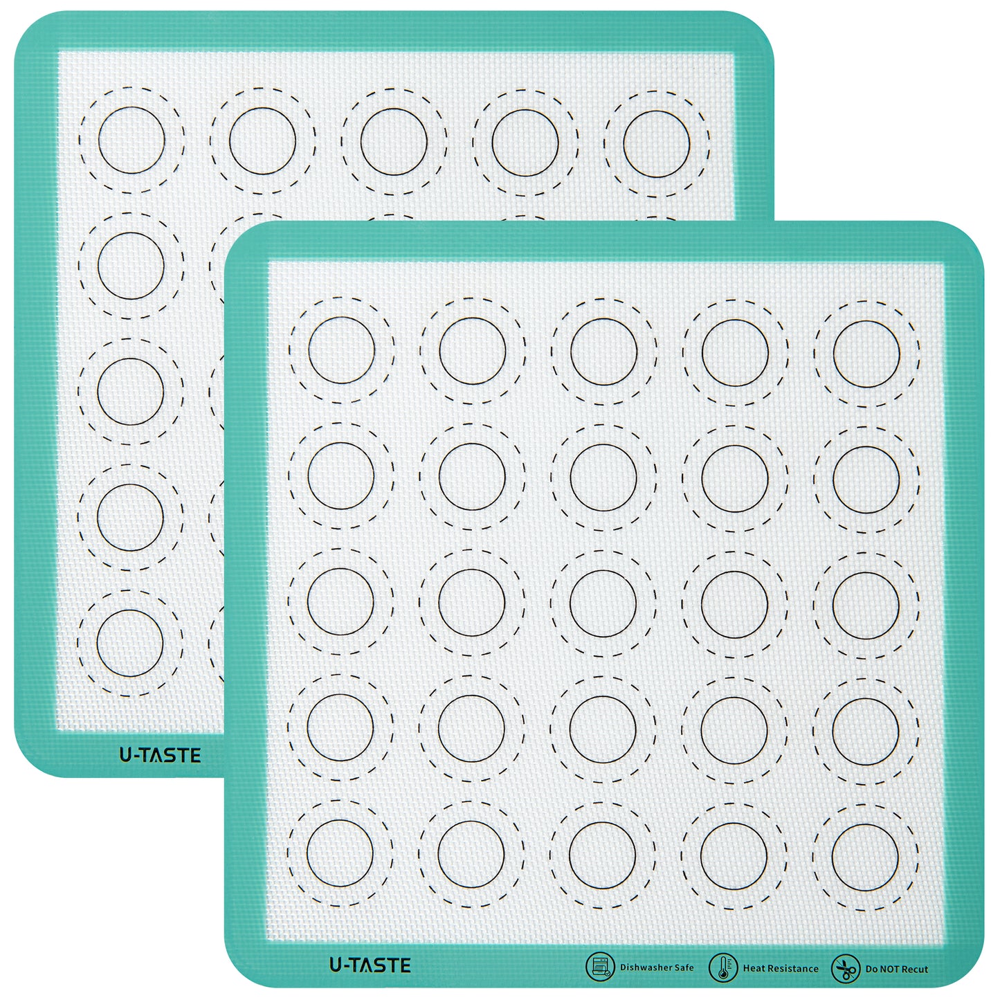 Non Stick Silicone Baking Mat, Heat Resistant, 11×11″ Square Sheets Size, Pack of 2