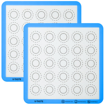 Non Stick Silicone Baking Mat, Heat Resistant, 11×11″ Square Sheets Size, Pack of 2