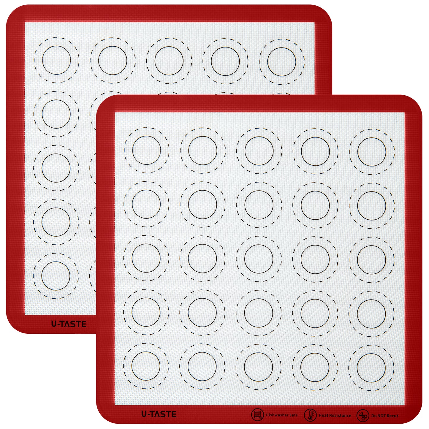 Non Stick Silicone Baking Mat, Heat Resistant, 11×11″ Square Sheets Size, Pack of 2