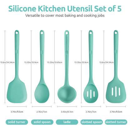 Silicone Kitchen Cooking Utensils Set with High Heat Resistant, Platinum-Cured