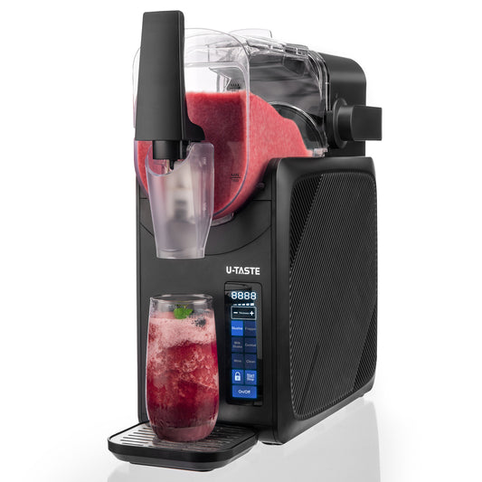U-Taste Frozen Drink Slushie Machine: 88 oz Rapid-Cool Margarita Slushy Maker, 12-Hours Runnig, Self-Cleaning, 5 Preset Programs: Slushie, Frappe, Milk Shake, Cocktail, Wine-Mold for Home Party -Black (Available in the United States only)