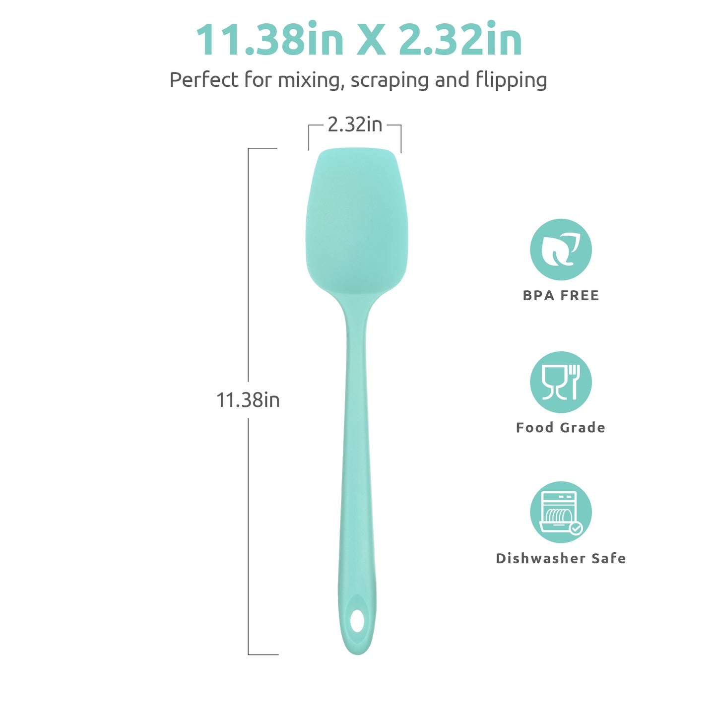 Silicone Spoon Spatula with 600ºF High Heat Resistant, Platinum-Cured