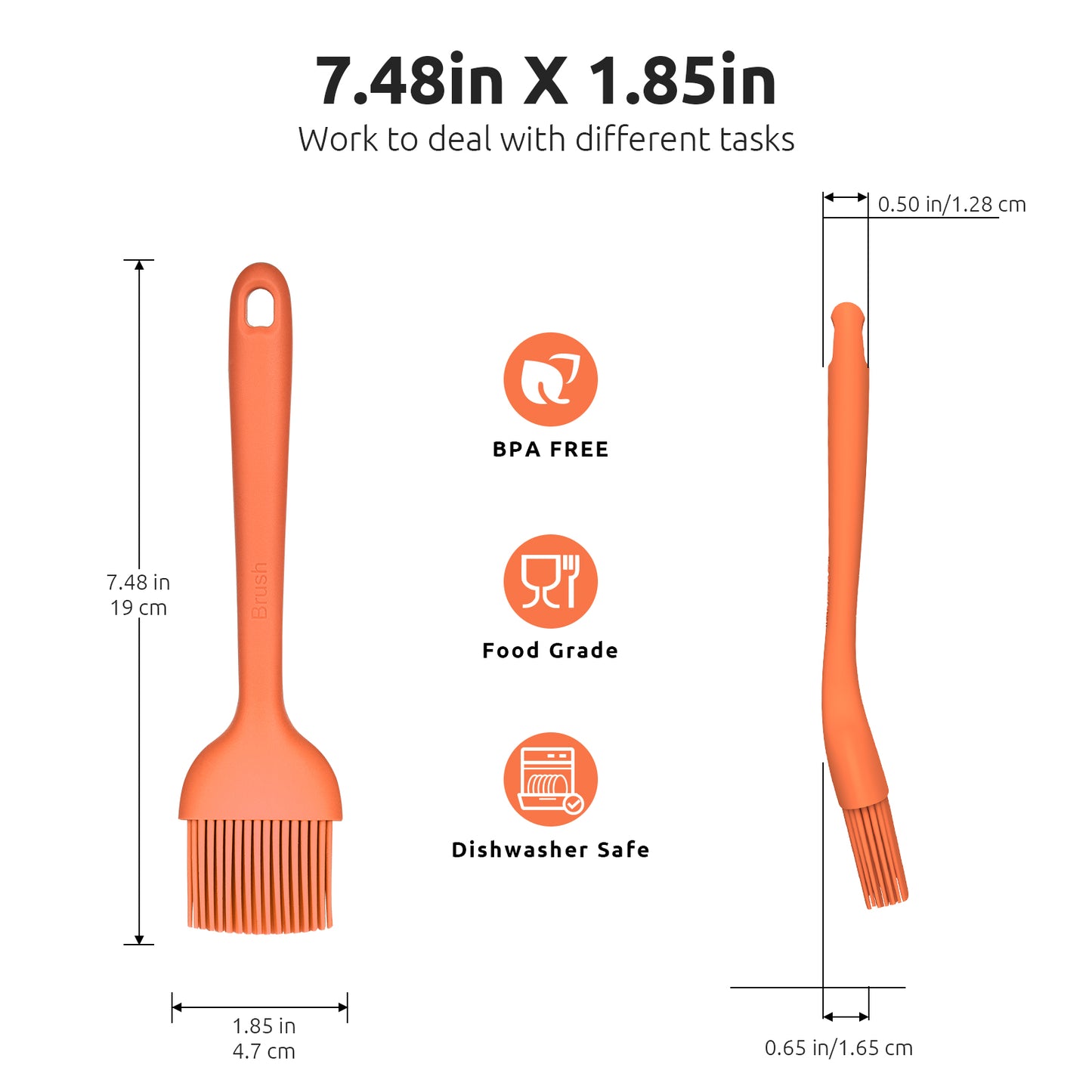 Angled Small Silicone Pastry Brush with 600ºF Heat Resistant