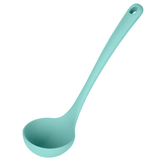 2.6oz Small Silicone Soup Ladle: U-Taste 600ºF Heat Resistant Non-Stick Kitchen Deep Serving Spoon, Soft Cooking Utensil with Non-Slip Solid Handle for Mixing Sauce Stew Gravy