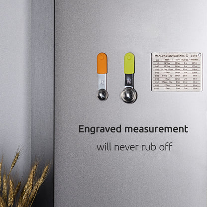 Professional Measurement Conversion Chart Refrigerator Magnet in 18/8 Stainless Steel