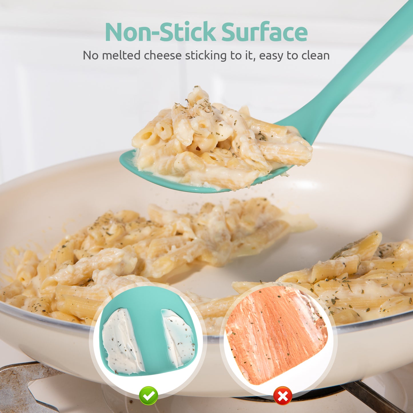 U-Taste 600ºF Heat Resistant Wok Spatula: 13.76" Long, 3.63" Wide Silicone Cooking Utensils with Flexible Edge & Sturdy Core, for Kitchen Stir Fry, Serving, Scoop, Non-Stick Pan, Cast Iron