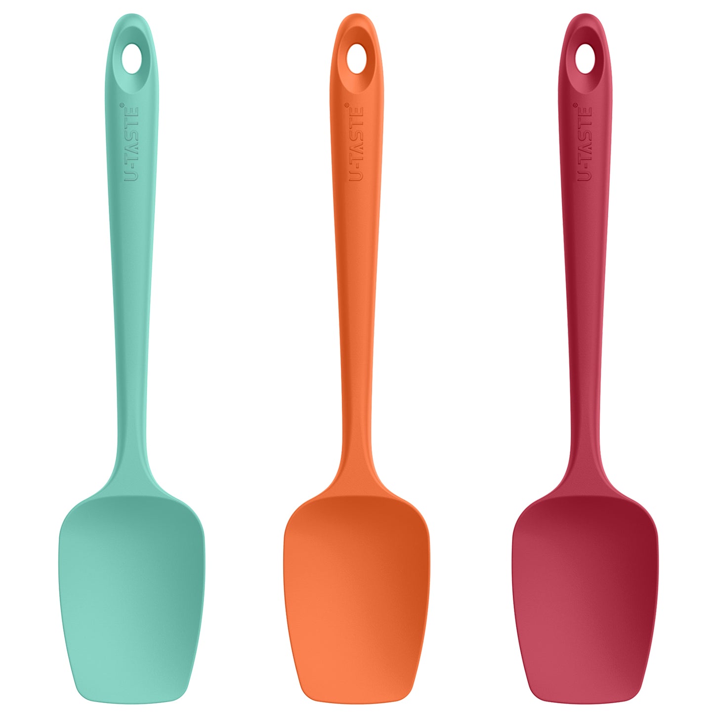 Heat Resistant Silicone Spoon Spatula Set of 3, Platinum-Cured