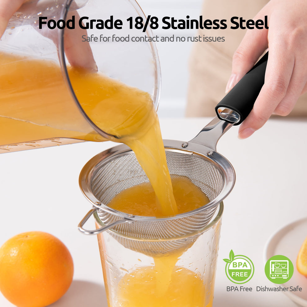 U-Taste 18/8 Stainless Steel Mesh Strainer, 30 Mesh Fine Sieve Food St