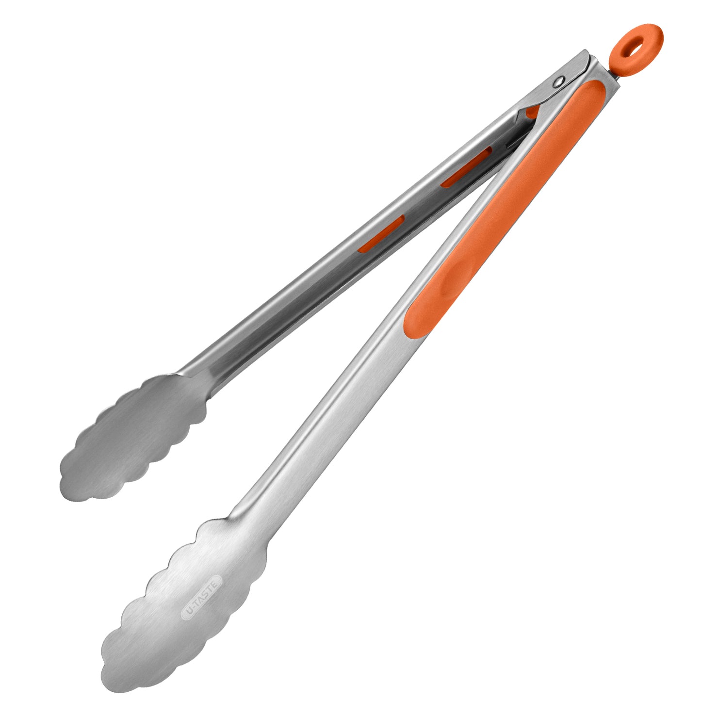 18/8 Stainless Steel Kitchen Tong with Sturdy Metal Tips & Non Slip Silicone Handle & Smooth Locking