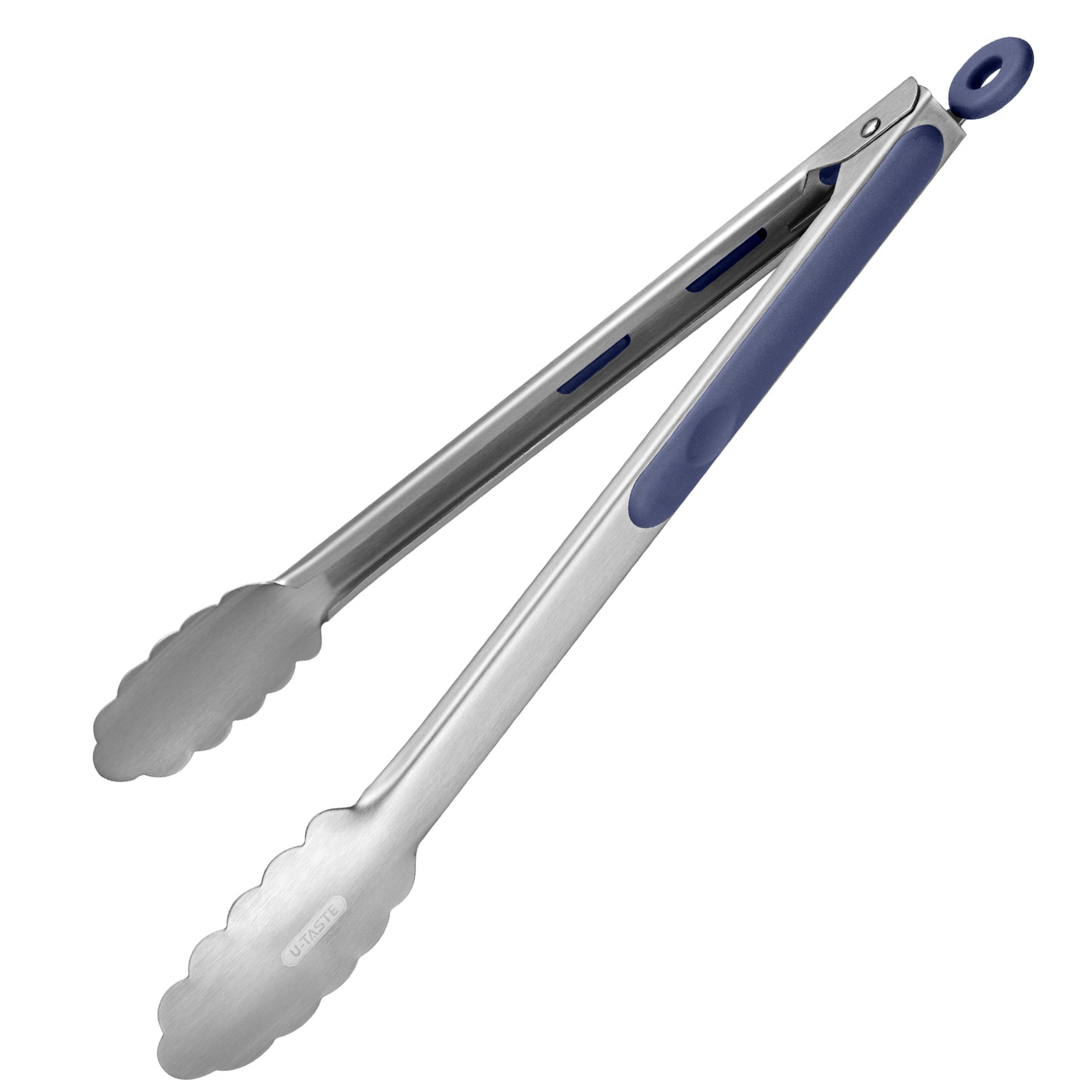 18/8 Stainless Steel Kitchen Tong with Sturdy Metal Tips & Non Slip Silicone Handle & Smooth Locking