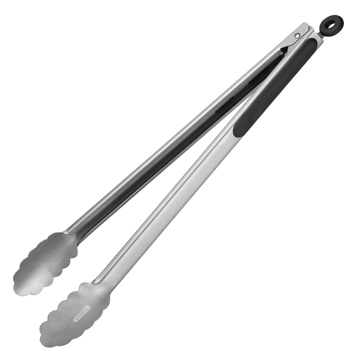 18/8 Stainless Steel Kitchen Tong with Sturdy Metal Tips & Non Slip Silicone Handle & Smooth Locking