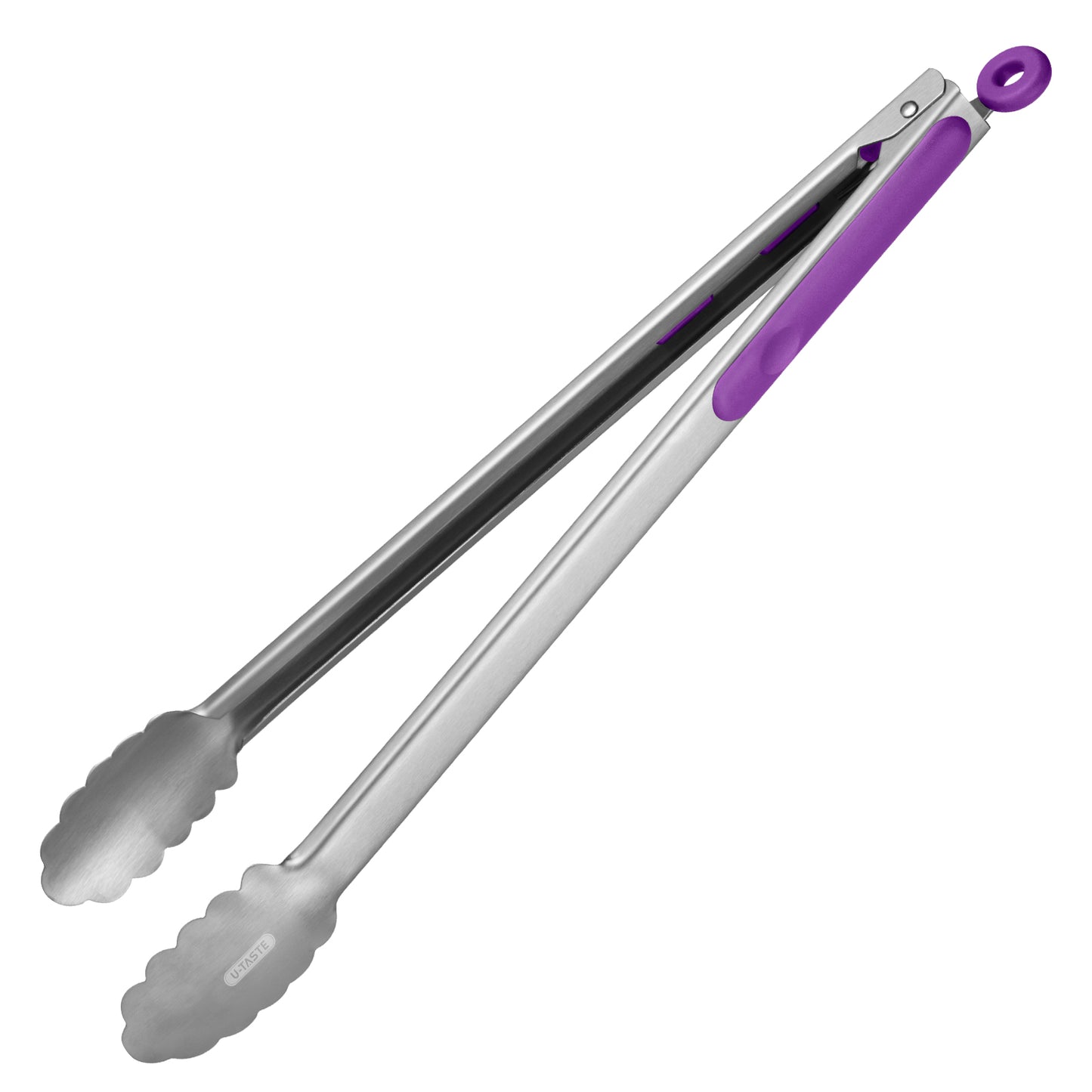 18/8 Stainless Steel Kitchen Tong with Sturdy Metal Tips & Non Slip Silicone Handle & Smooth Locking