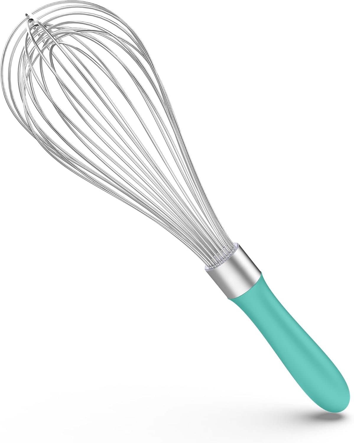 U-Taste Kitchen Wire Whisk for Cooking, 18/10 Stainless Steel Egg Beater with 12 Wires, Baking Tool for Whisking Mixing Stirring Blending, L, Aqua Sky
