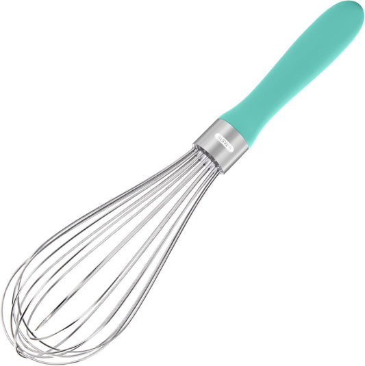 U-Taste Kitchen Wire Whisk for Cooking, 18/10 Stainless Steel Egg Beater with 8 Wires, Baking Tool for Whisking Mixing Stirring Blending, M, Aqua Sky