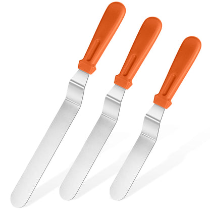 Stainless Steel Icing Spatula Set with 6″, 8″, 10″ Blade, Set of 3