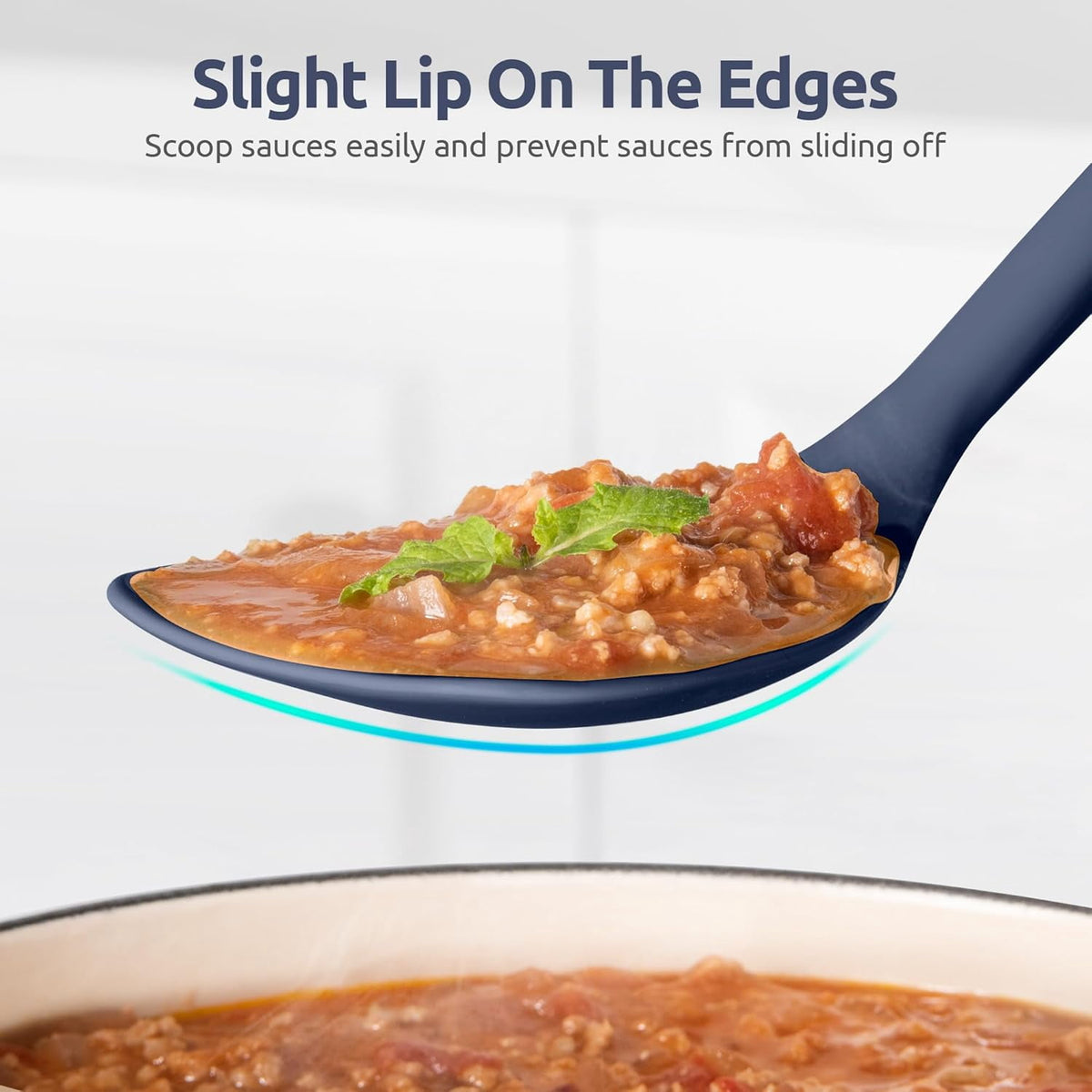 U-Taste 600ºF Heat Resistant Wok Spatula: Silicone Stir Fry Cooking Utensils with Flexible Edge & Sturdy Core, 13.76" Long 3.63" Wide , Midnight Blue