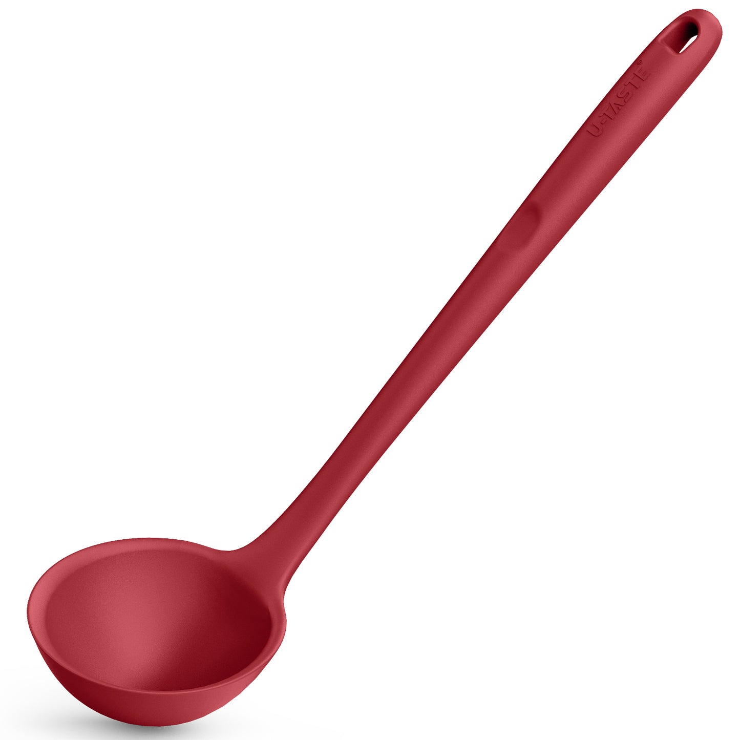 13 inch Heat Resistant Silicone Soup Ladle with Non-slip Solid Long Handle, 4 oz Large, Platinum-Cured